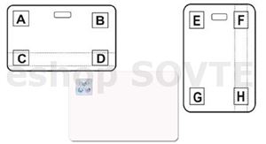 Bílá plastová karta s hologramem pozice D 82327